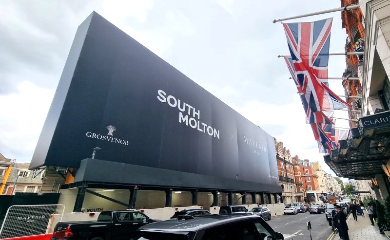 South Molton Triangle facade retention system wrap